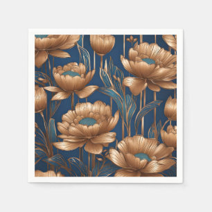 Golden Flowers Napkins