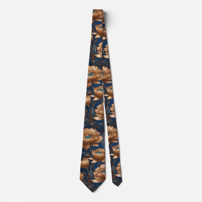 Golden Flowers Neck Tie (Front)