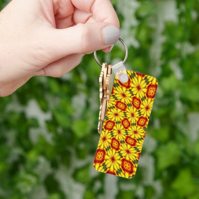 Golden Flowers Pattern Keychain (Hand)