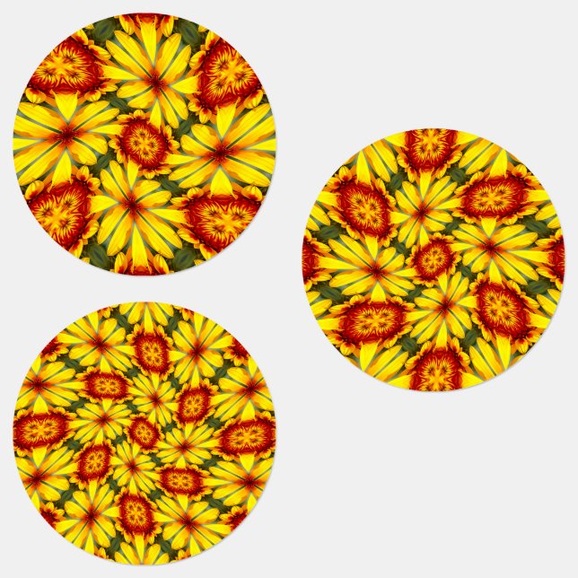 Golden Flowers Pattern Labels (Group)