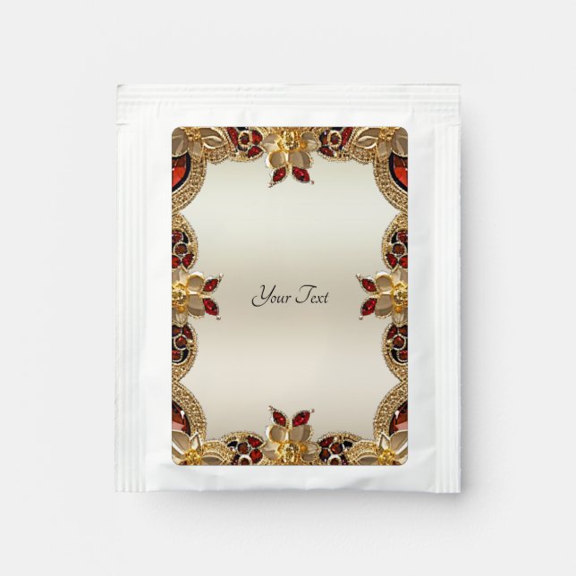 Golden Flowers Red Gemstone Tea Bag Drink Mix (Front)