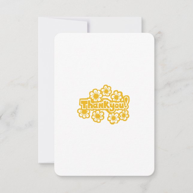 Golden Flowers  Thank You Card (Front)