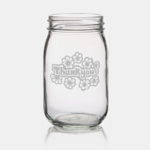 Golden Flowers Thank you! Mason Jar