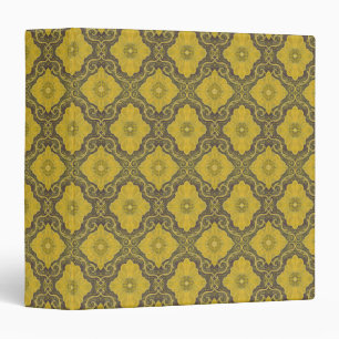 "Golden flowers” vintage floral arabesque pattern Binder