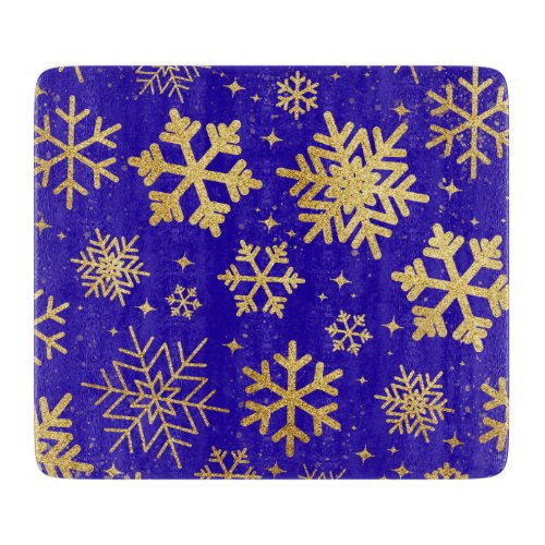 Golden Flurry Decorative Glass Cutting Board