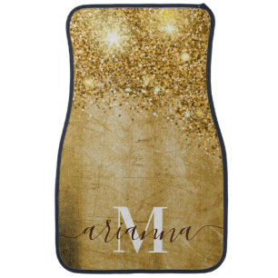 Golden Foil and Glitter Car Floor Mat
