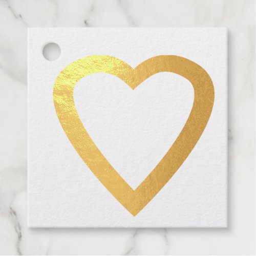 Golden foil Love Heart Foil Favor Tags