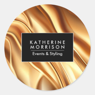 Golden Foil Texture Classic Round Sticker