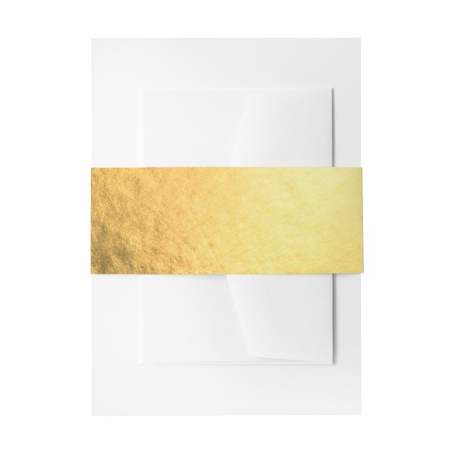 Golden Foil Wedding Invitation Belly Band (Front Example)