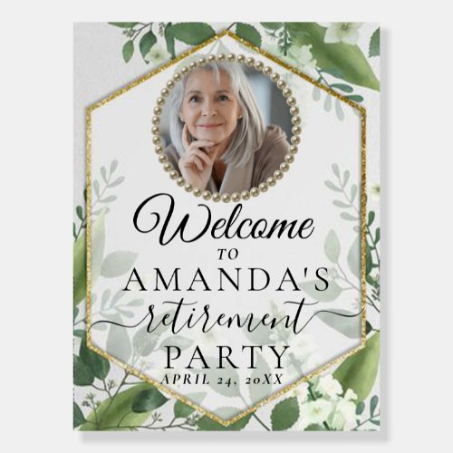 Golden Foliage Botanical Retirement Welcome sign