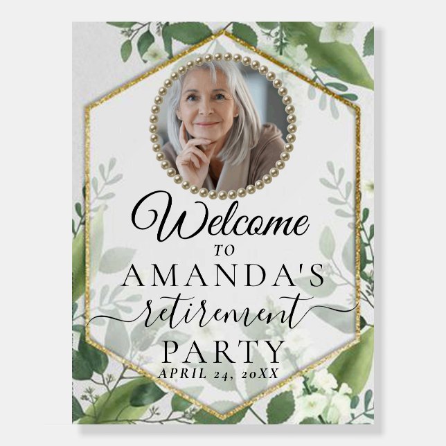 Golden Foliage Botanical Retirement Welcome sign (Front)