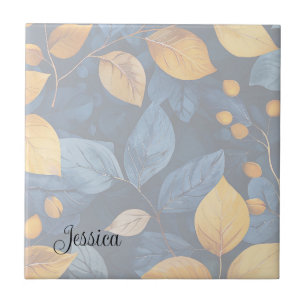 Golden Foliage Dreams Autumn Nature Beauty Ceramic Tile