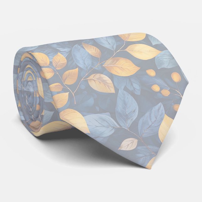 Golden Foliage Dreams Autumn Nature Beauty Neck Tie (Rolled)