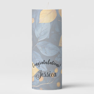 Golden Foliage Dreams Autumn Nature Beauty Pillar Candle