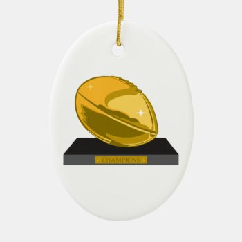 Golden Football Champions Ceramic Ornament by sports_shop at Zazzle