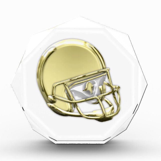 Golden Football Helmet Acrylic Award (Front)