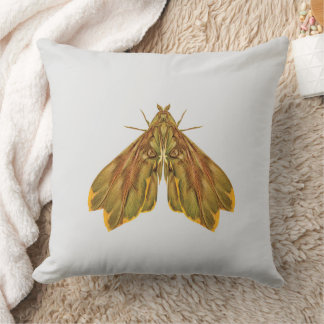 Golden Forest Moth – Surreal Nature Form Throw Pillow
