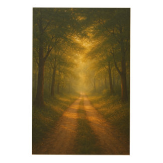 Golden Forest Path – Peaceful Nature Wall Art