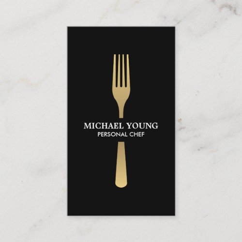 GOLDEN FORK Chef Catering Restaurant Business Card