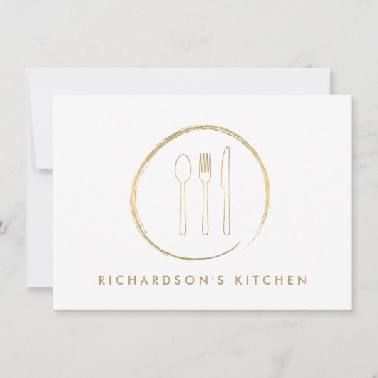 GOLDEN FORK SPOON KNIFE SKETCH LOGO for Catering (Front)