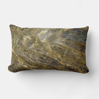 Golden Fountain Water Lumbar Pillow