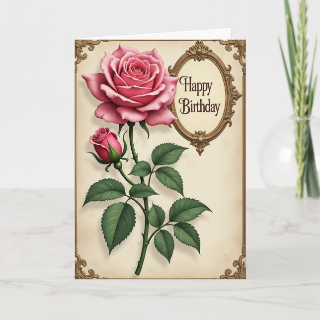 Golden Frame Birthday Card (Front)