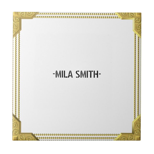 Golden frame elegant ceramic tile (Front)