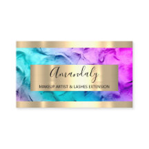 Golden Frame Event Planner Abstract Blue Pink