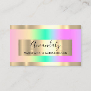  Golden Frame Event Planner Ombre Pastel Business Card