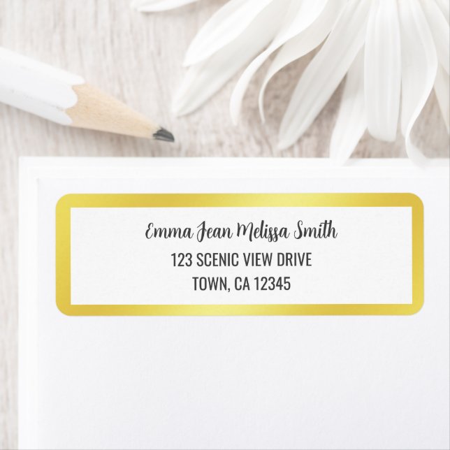 Golden Frame Modern Elegant Glamorous Gold Chic Label (Insitu)