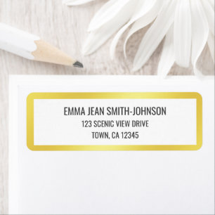 Golden Frame Modern Elegant Glamorous Gold Chic Label