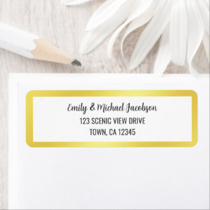 Golden Frame Modern Elegant Glamorous Gold Chic Label