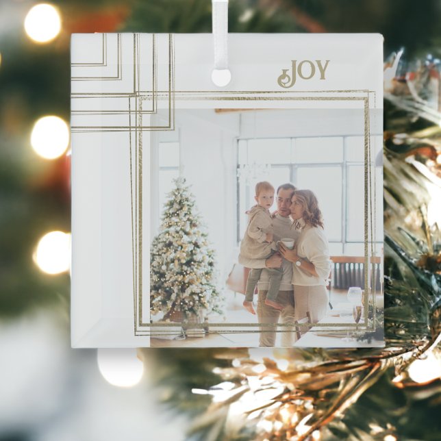 Golden Frame Photo Christmas Personalized Glass Ornament (Golden Frame Photo Christmas Personalized Glass Ornament from Ricaso)