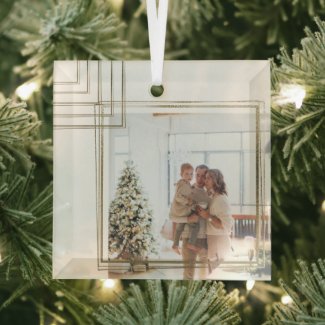 Golden Frame Photo Christmas Personalized