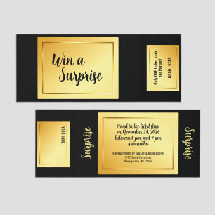 Golden Frame - Rectangle Shape 4 + your text Raffle Tickets