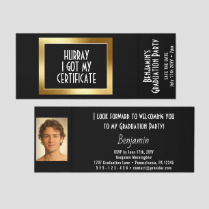 Golden Frame - Rectangle Shape 6 + your text Raffle Tickets