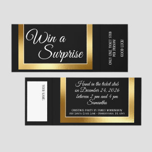 Golden Frame - Rectangle Shape 6 + your text Raffle Tickets