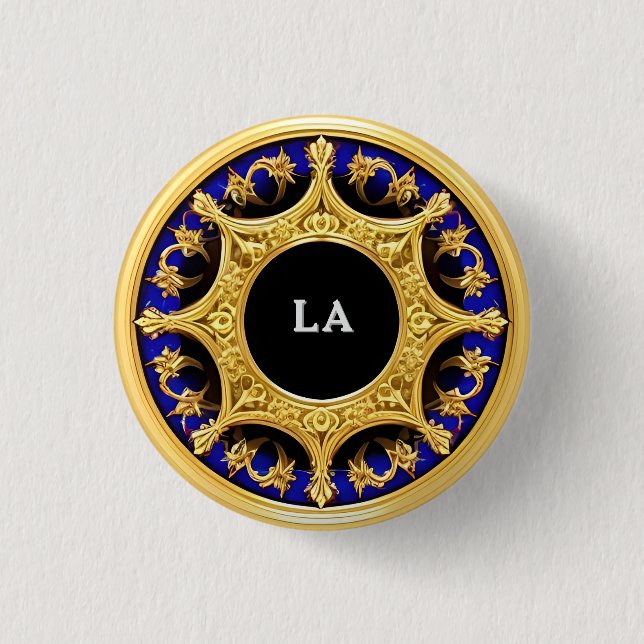 Golden Frame with Ornate Details Button (Front)