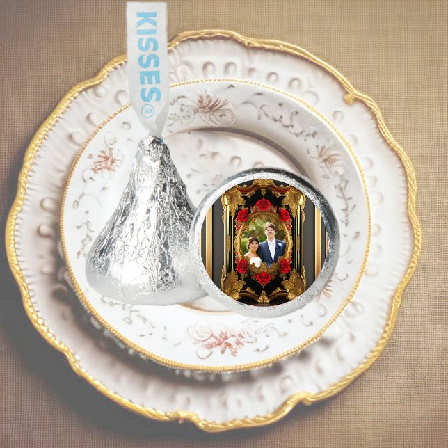 Golden frame with red roses, gothic style photo  hershey®'s kisses® (Creator Uploaded)