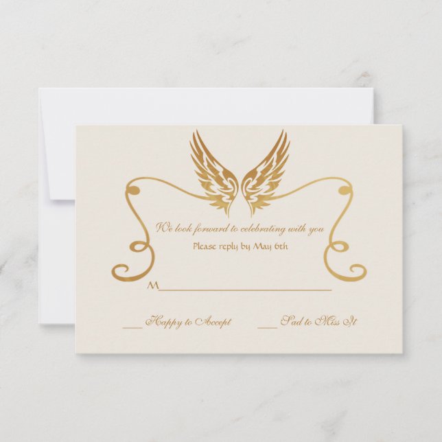 Golden Frame With Wings Response Card (Front)