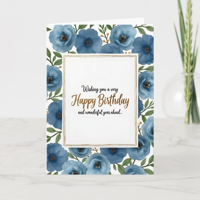 Golden Framed Birthday Card (Front)