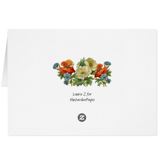 Golden Framed Poppy and Cornflowers Blank Art (Back Horizontal)