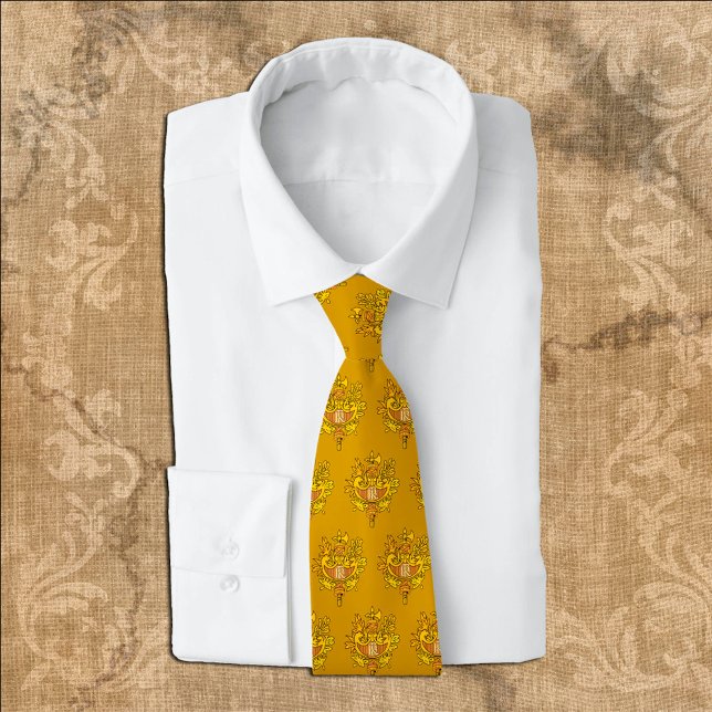 Golden France Emblem fashion Tie, French Flag Neck Tie (Creator Uploaded)