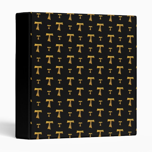 Golden Franciscan Tau Cross Binder (Front/Spine)