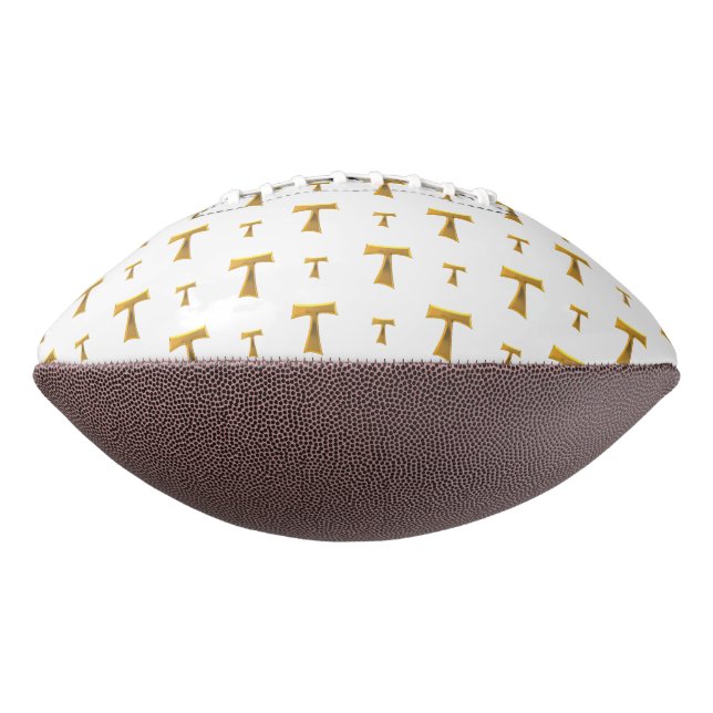 Golden Franciscan Tau Cross Football (Rotated 270)
