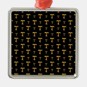 Golden Franciscan Tau Cross Metal Ornament