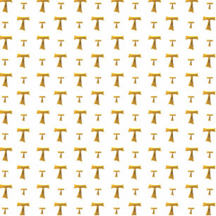 Golden Franciscan Tau Cross Statuette