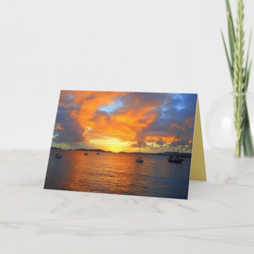 Golden Frank Bay Sunset St John USVI Card