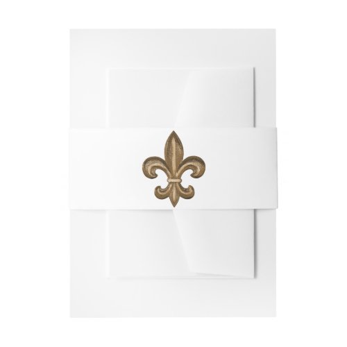 Golden French Fleur De Lis Invitation Belly Band