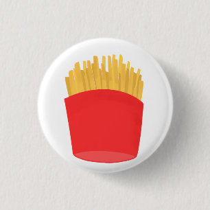 Golden French Fries In Red Container Button